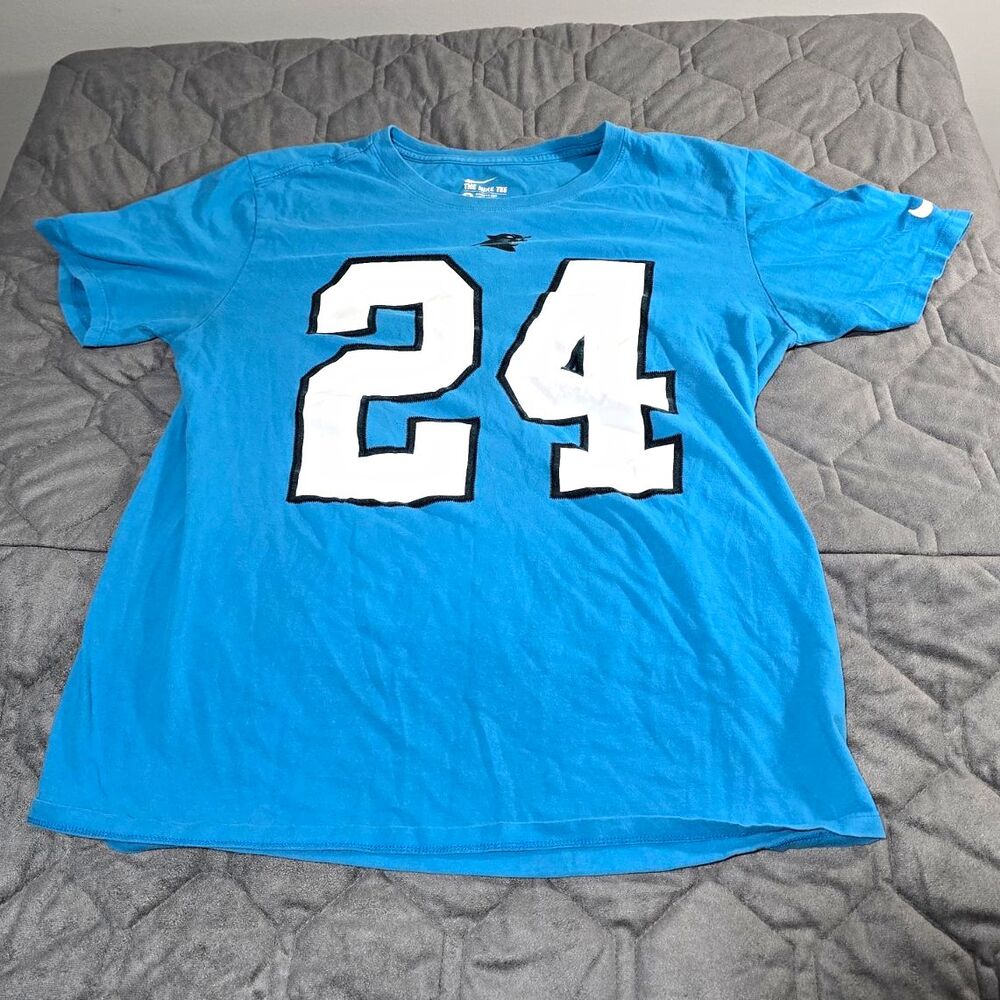 Nike Carolina Panthers Josh Norman #24 T-Shirt Men's M Blue NFL Football Tee